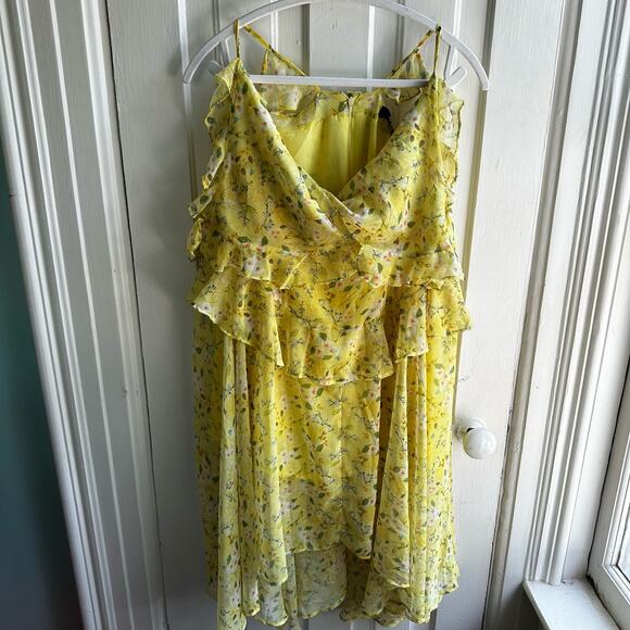 OPT Missa Floral Dress Yellow Green NWT - Picture 2 of 8
